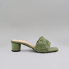 Sage Green Woven Square-Toe Heels