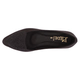Black Rhinestone Pointed-Toe Pumps
