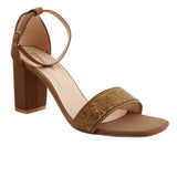 Cream Ornamented Heels Sandal