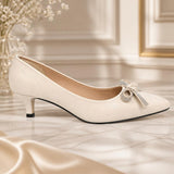 Cream Kitten Heel Pump