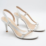 White Buckled Slingback Heels