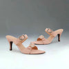 Baby Pink Suede Buckle Heels