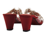 Maroon Stone-Embellished Heels