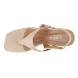 Cream Slingback Buckle Sandals