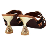 Black Velvet Criss-Cross Jewelled Heel