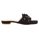 Black Lace-Up Suede Flat
