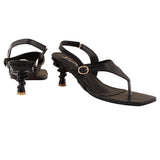 Black Slingback Buckle Sandals