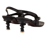 Black Slingback Buckle Sandals