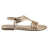 Golden Caged Metallic Flat Sandal