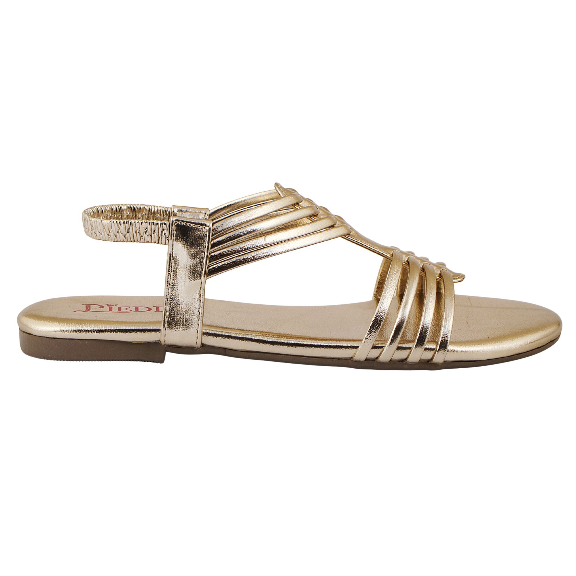 Golden Caged Metallic Flat Sandal