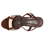 Brown Duo-Tone Strappy Heels