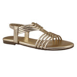 Golden Caged Metallic Flat Sandal