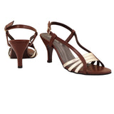 Brown Duo-Tone Strappy Heels