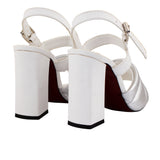Silver Puffy Strap High-Heeled Sandals