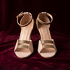 Baby Pink Heels With Gold Straps