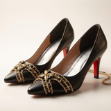 Black Handmade Stone Embelloshed Shoes