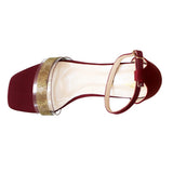 Maroon Embellishment Heels Sandal