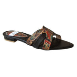 Black Cross Strap Flat