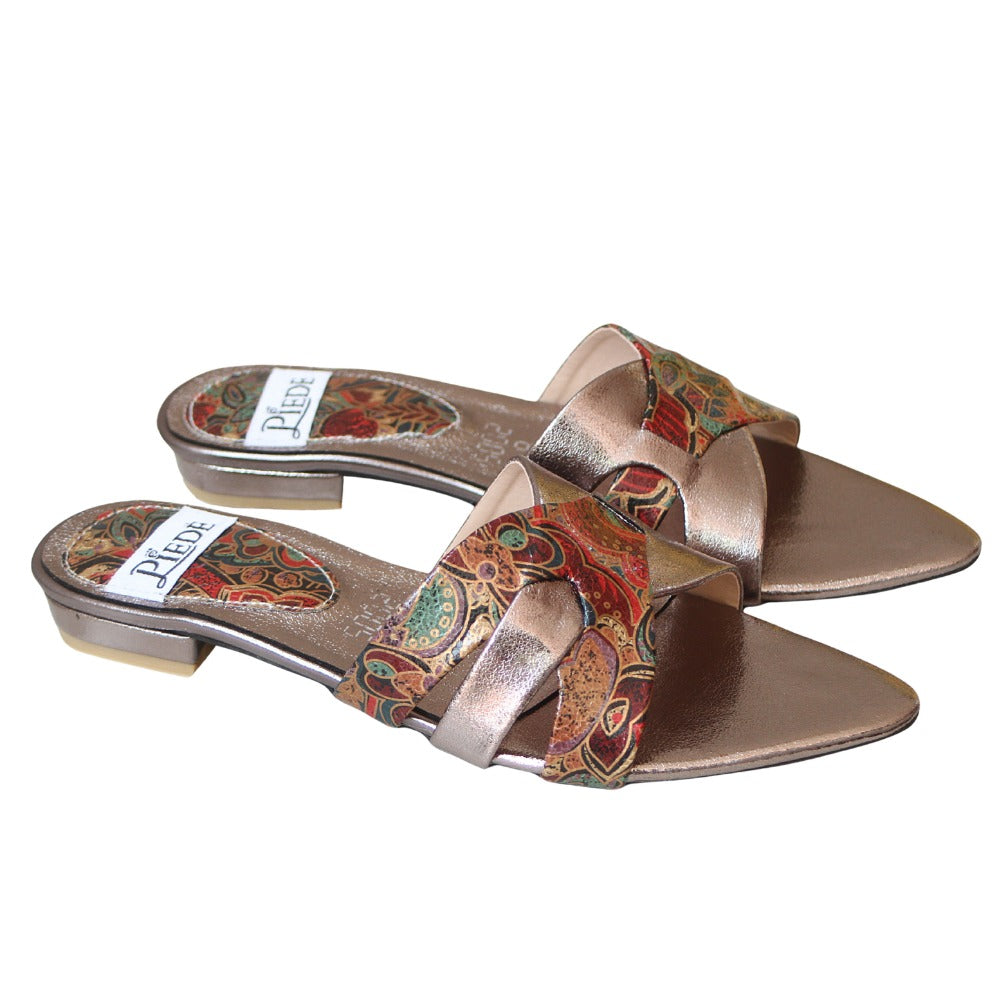 Grey Cross Strap Flat