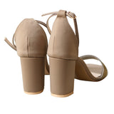 Cream Embellishment Heels Sandal