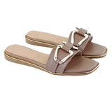 Light Brown Buckle-Strap Open-Toe