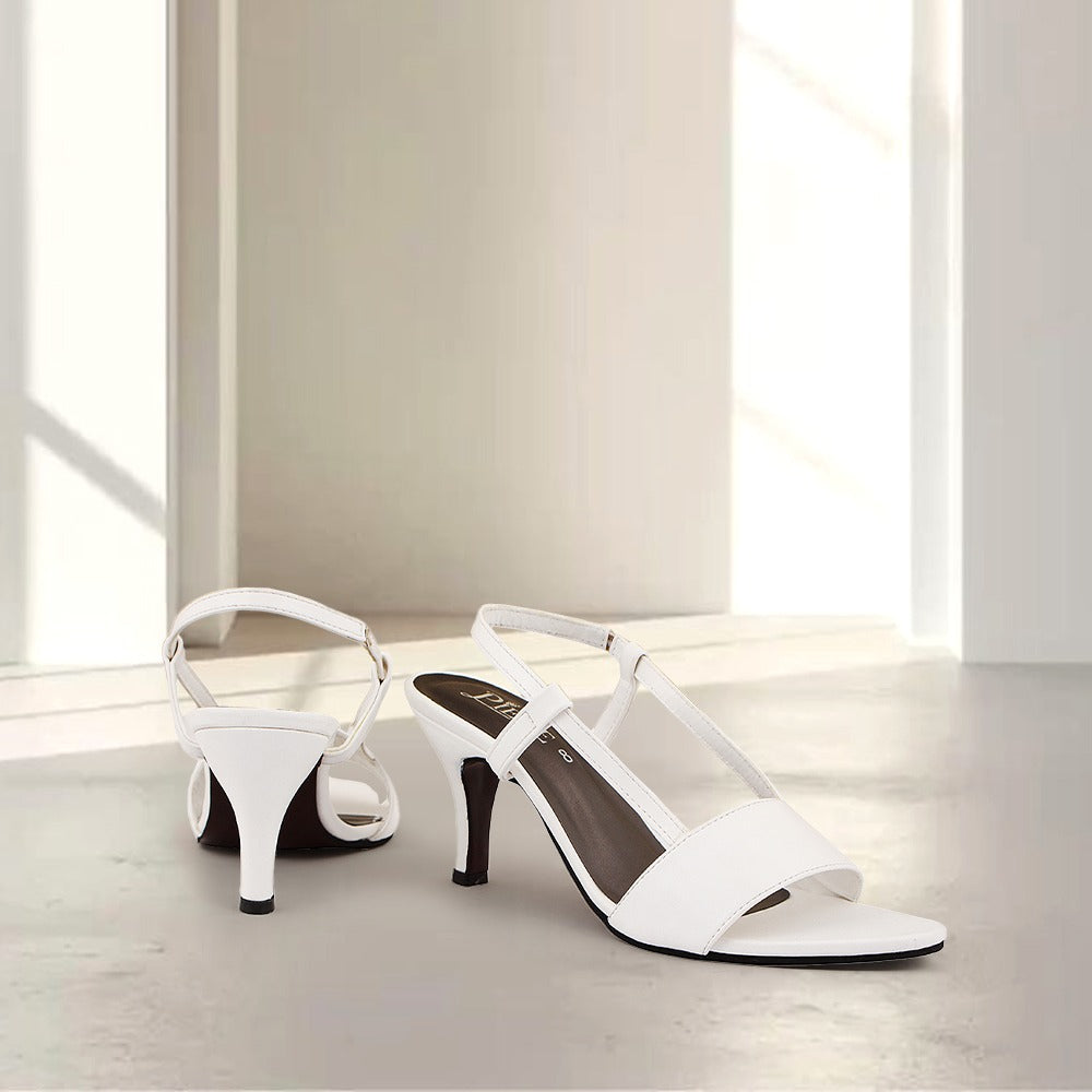 White Strappy French Heels