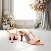 Peach Strappy French Heels