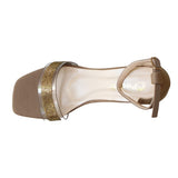 Cream Embellishment Heels Sandal