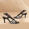 Black Duo-Tone Strappy Heels