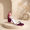 Maroon Embellishment Heels Sandal
