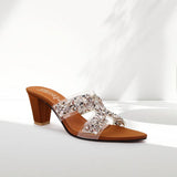 Mustard Stone-Embellished Heels