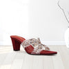 Maroon Stone-Embellished Heels