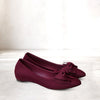 Maroon Bow Ballet Flat Pumps