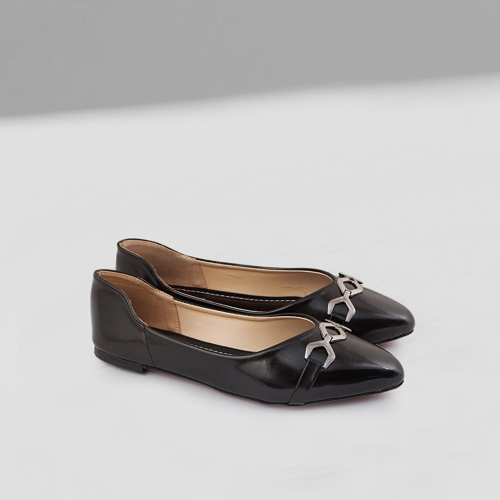 Black Pointed Toe Slip-On Pumps