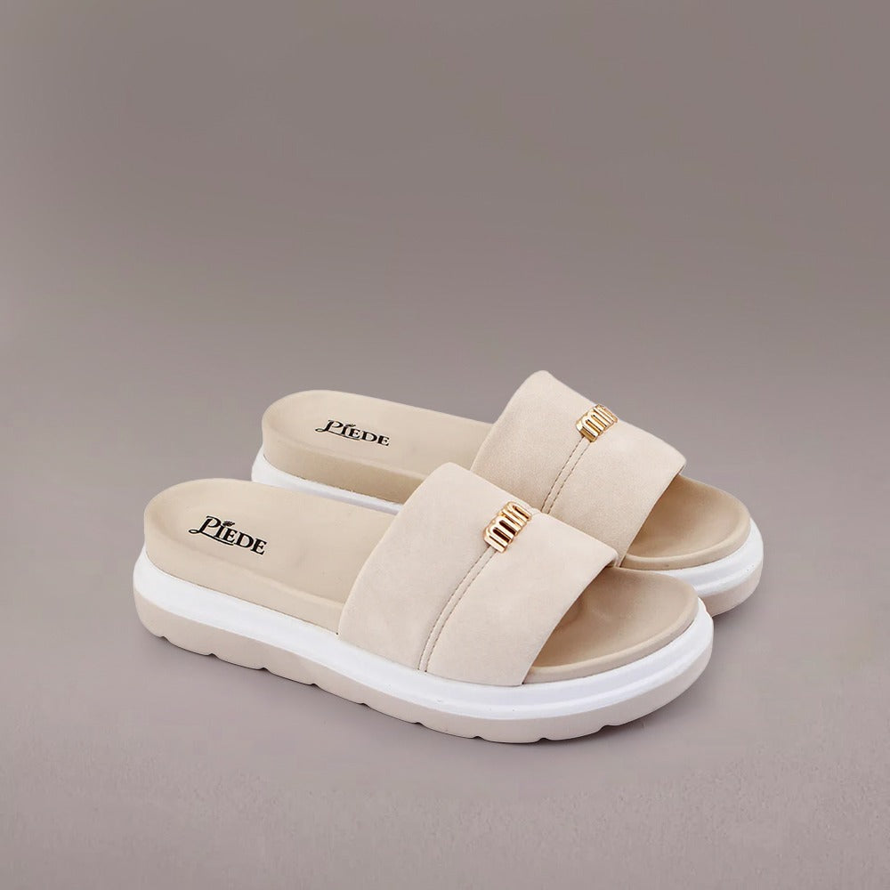 Cream Medicated Sole Slide