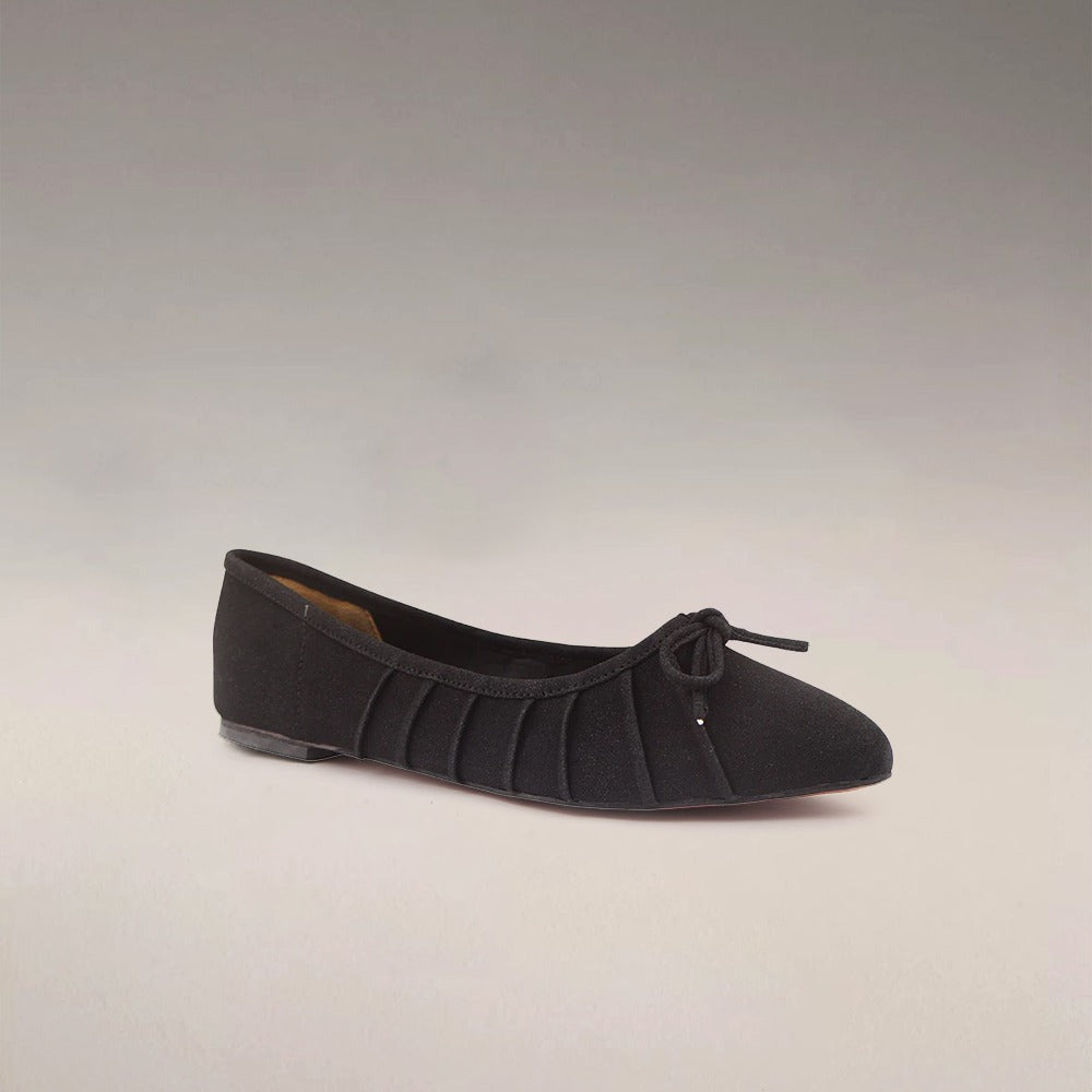 Black Suede Flat Pumps