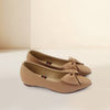 Cream Bow Ballet Flat Pumps