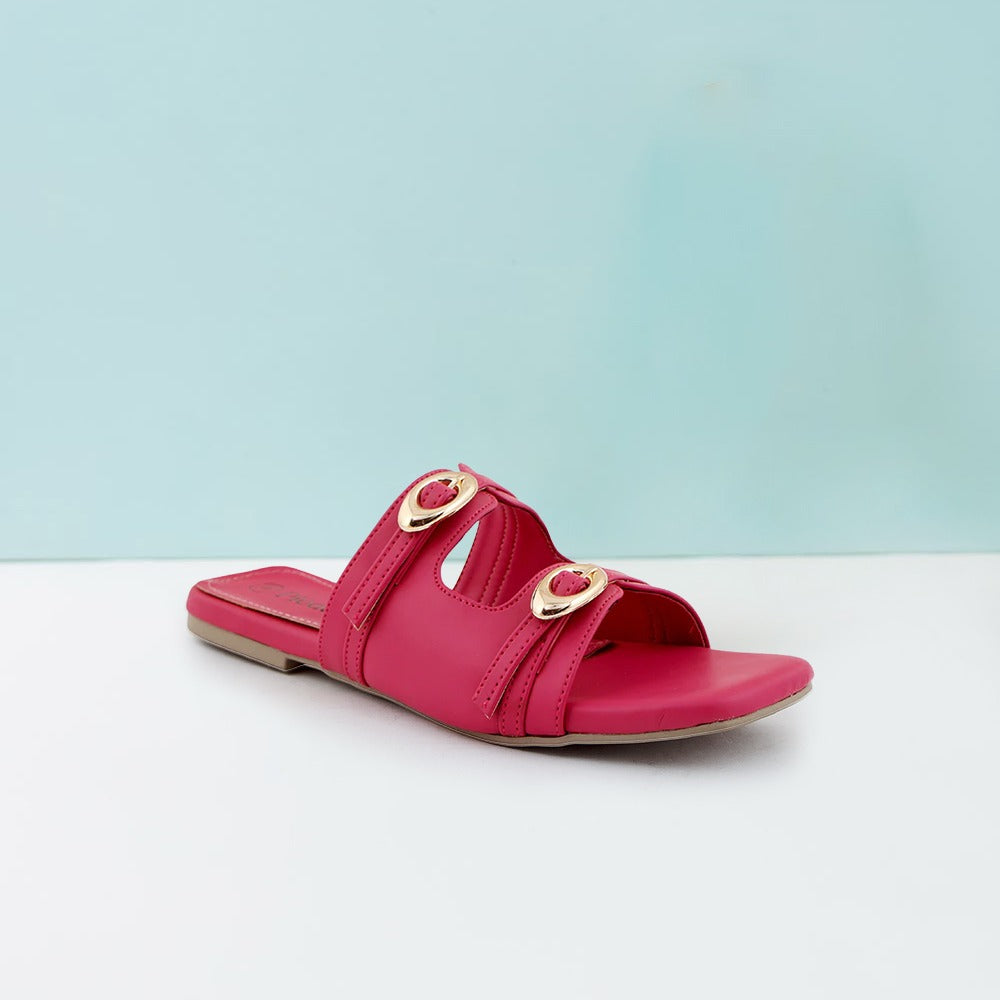 Pink Double-Strap Flats