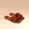 Earthy Brown Woven Strap Flats