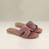 Dusty Pink Woven Strap Flats