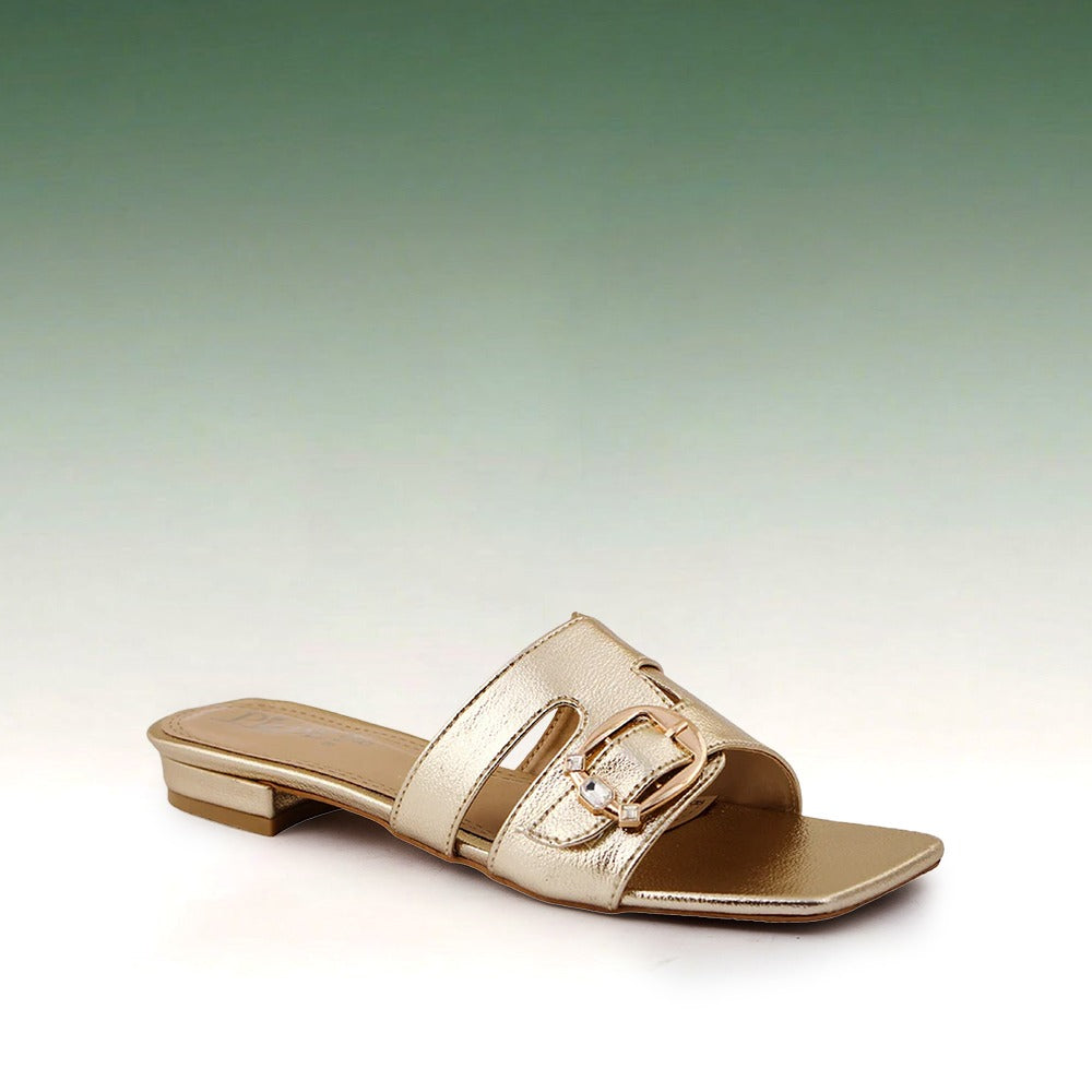 Golden Square-Toe Flats