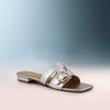 Silver Square-Toe Flats