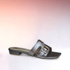 Grey Square-Toe Flats
