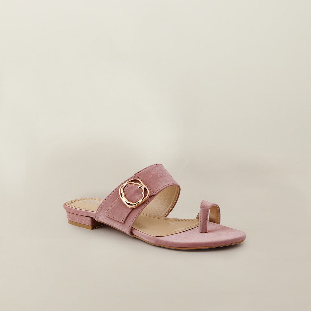 Dusty Rose Toe Loop Flats