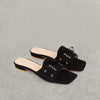 Black Lace-Up Suede Flat