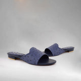 Navy Blue Textured Flat