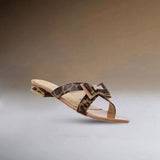 Brown Leopard Print Bow Flat