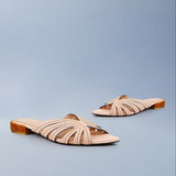 Beige Stitch Slip-On Flat
